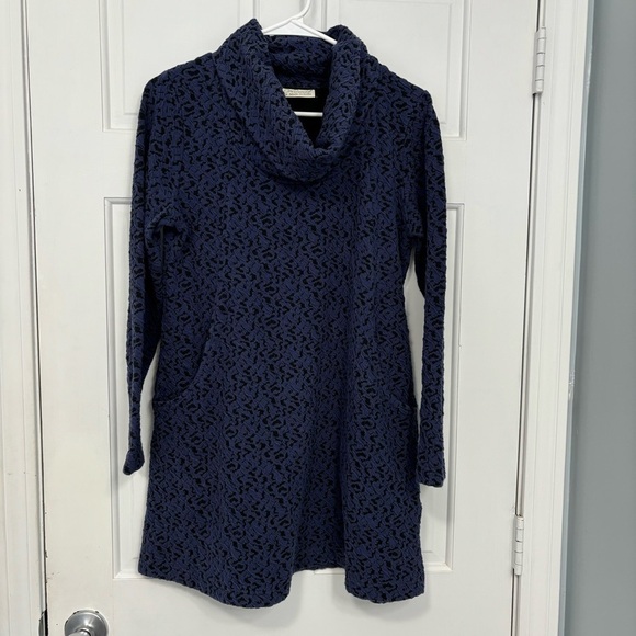 Komil Cowl Neck Tunic Blue‎ & Black size small - Picture 1 of 6